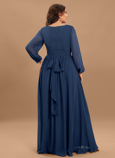 A-line Ruffle Chiffon Dress