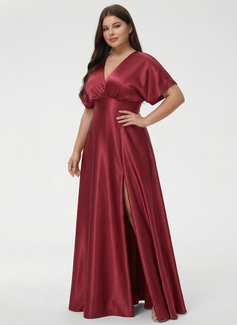 A-line One Shoulder Stretch Satin Dress