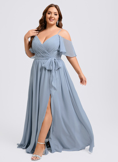 A-line Ruffle Chiffon Dress
