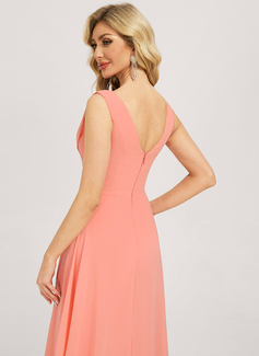 A-line Ruched Chiffon Dress