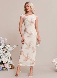 Bodycon Asymmetrical Ankle-Length Sequin Wedding Dress 