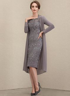 Kjole i Blonder med Skulderfri