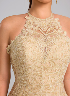 Robe sirène à sans manches avec paillettes en tulle