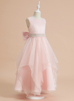 Ballkjole/Prinsesse Scoop Ankel-lengde Blonder/Organza Kjoler til Barn 