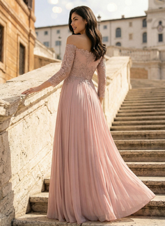 Jurk van kant met off-the-shoulder pailletten