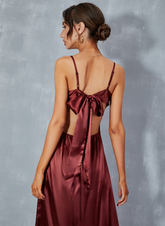 Torget Sexy A-line kjole Satin Midi Motekjoler 