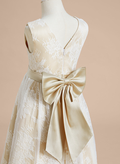 A-line Bow Lace Dress