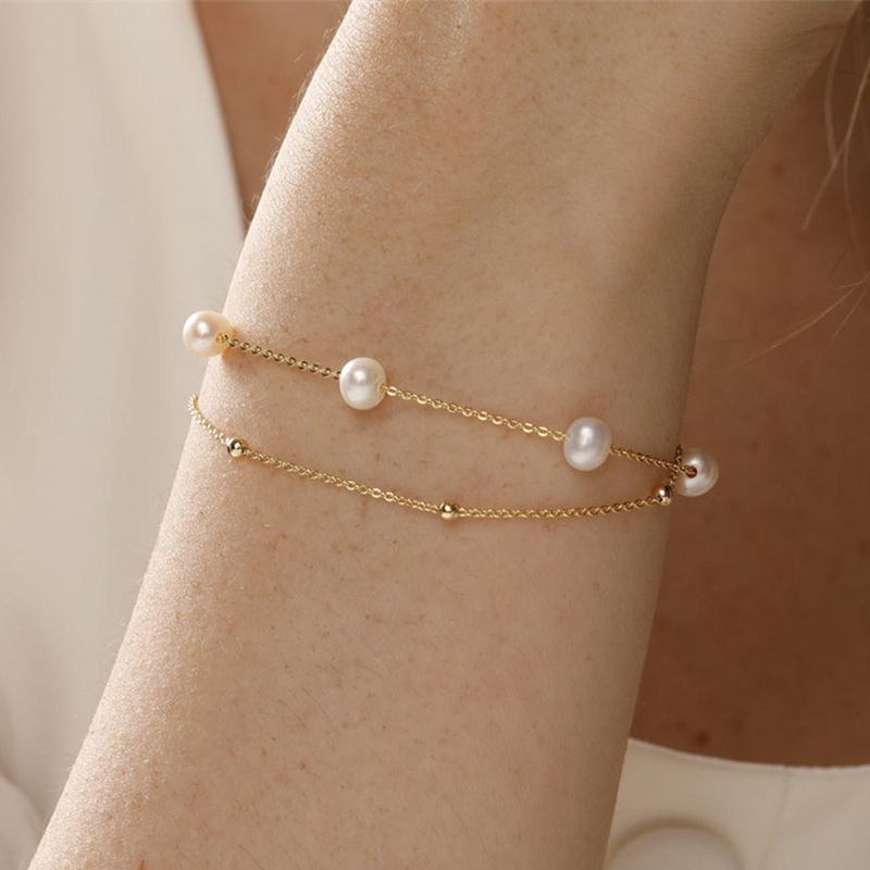 Stacking Freshwater Pearl Chain & Link Bracelets 