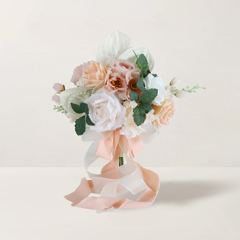 Artificial Wedding Flowers Free-Form Silk Cloth Roses Bridal Bouquets 
