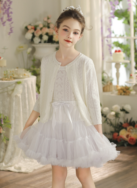 Cotton Long Sleeves Flower Girl Cardigan Wraps 