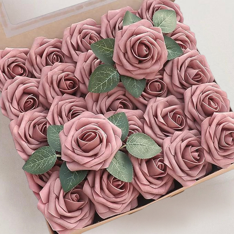 Artificial Wedding Flowers Silk Cloth Roses Flower Boxes 