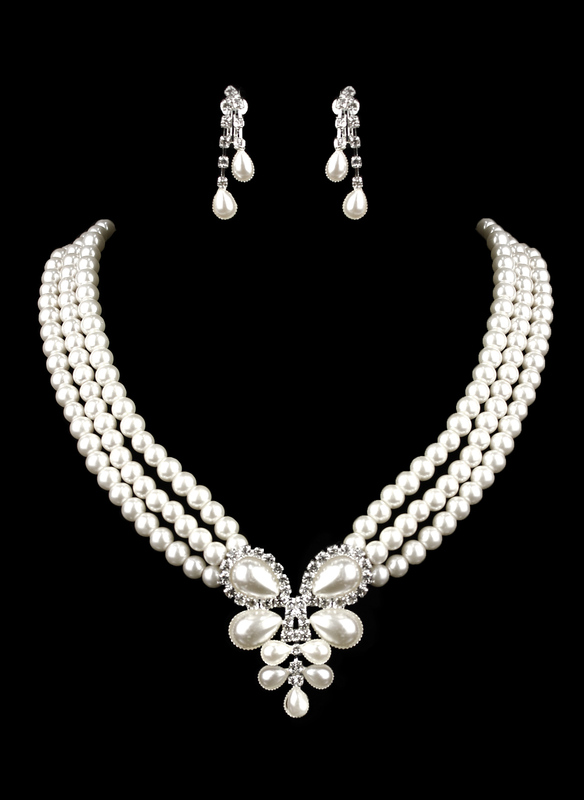 Elegant Pearl With Rhinestone Ladies' Jewelry Sets 