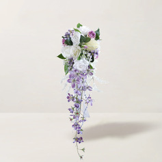 Artificial Wedding Flowers Cascade Silk Cloth Roses Bridal Bouquets 