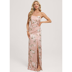 Kleid mit Raffung aus Matter Satin