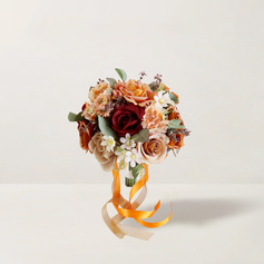Keinotekoinen hääkukat kimppu muoto silkki kukka ruusut morsiamen kukkakimppuihin 