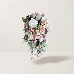 Artificial Wedding Flowers Cascade Silk Cloth Bridal Bouquets 