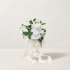 Artificial Wedding Flowers Free-Form Silk Cloth Roses Bridesmaid Bouquets 