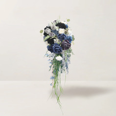Artificial flores de casamento cascata flor de seda rosas buquês de noiva