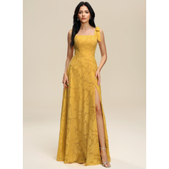 A-line Square Floral Burnout Dress