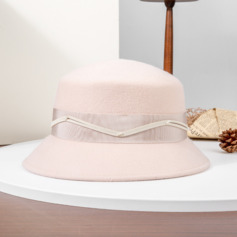 Women's Simple Winter Band Wool Wedding Tea Party Cloche Hats 