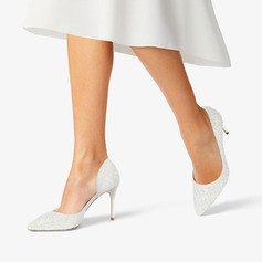 Women's Wedding Shoes Glitter Stiletto Heel High Heel Point Toe Wedding Heels Bridesmaid Shoes Elegant Wedding Work Party Evening Shoes 