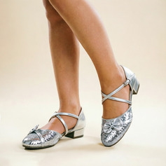 Crianças sapatos de dança laço glitter sapatos de salão salto baixo interior sapatos