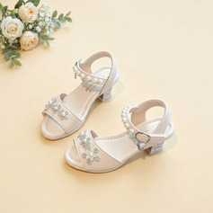 Bambina scarpe flower girl feste & serate applicazione pelle microfibra punta aperta tacco basso scarpe