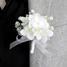 Artificial flores de casamento flor de seda orchids alfinete de lapela