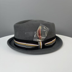 Women's Vintage Winter Faux Feather Wool Wedding Tea Party Porkpie Hat 