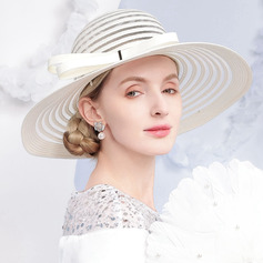 Women's Wide Brim Bow Hair Yarn Kentucky Derby Church Hats