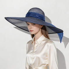 Women's Wide Brim Summer Statement Bow Tulle Kentucky Derby Floppy Hats