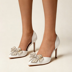 Dla kobiet Obuwie Ślubne Sztuczna skóra Wysoki obcas Point Toe Obcasy ślubne Uroczy Kokardka Ślub obuwie