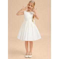 A-line Bow Detachable Satin Dress