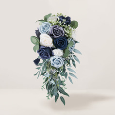 Artificiell Brudbuketter Kaskad Silke Rosorna Brud Buketter 