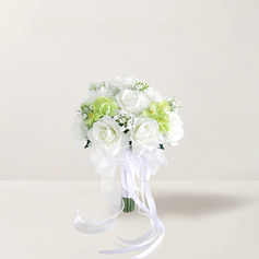 Artificiale fiori per matrimonio forma di bouquet fiore di seta pe delle rose mazzi damigella d'onore 