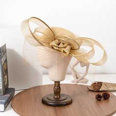 Women's Wide Brim Flower Twist Bow Faux Sinamay Wedding Kentucky Derby Church Hats With Elastic Cord 