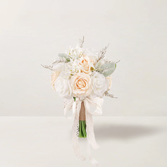 Artificiale fiori per matrimonio forma di bouquet fiore di seta delle rose mazzi damigella d'onore 