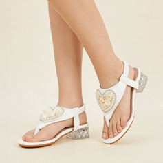 Flicka Sandaler Wedding Blomma fuskläder Öppen tå Låg Klack skor