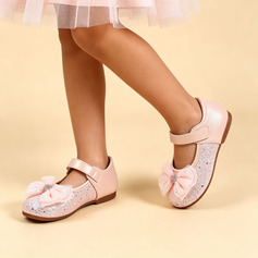 Jentas Blomsterpike Sko Bryllup Bowknot Glitrende Glitter Rund tå Platform sko