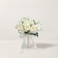 Artificiale fiori per matrimonio forma di bouquet fiore di seta delle rose mazzi damigella d'onore 