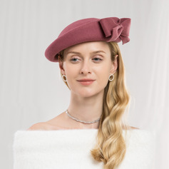 Vrouwen elegant winter strik wol huwelijk cocktail baret van hat 