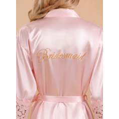 Robe de chambre brodée en satin dentelle douce pour demoiselle d honneur