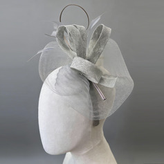 Damen Elegant Twist-Bogen Sinamay Kentucky Derby Faszinatoren mit Stirnband 