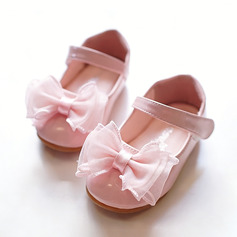 Girl's Flats Wedding Bowknot Leatherette Flat Heel Shoes