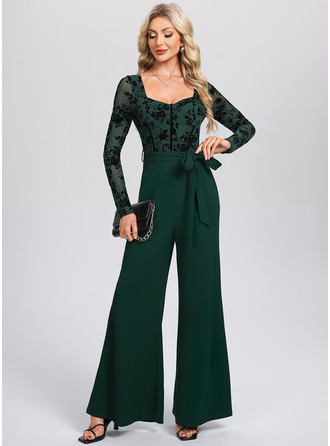 возлюбленная Длинные рукова Спандекс стретч-креп Макси Модные платья 