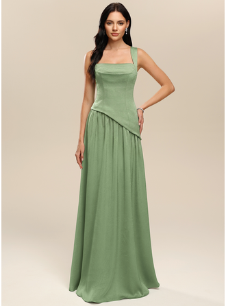 Franzido cetim elástico maxi vestido