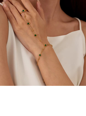 Elegant Strass Hand-Kette Ring Armband 