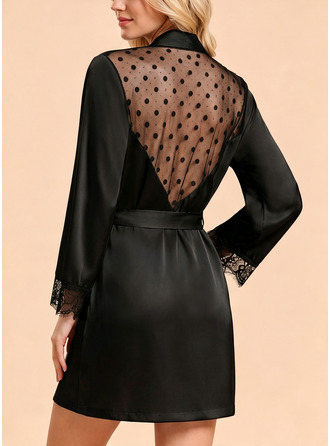 Cetim fosco renda robe