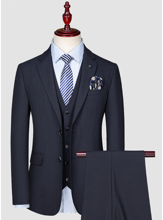 Solid Color 3 Piece Single Breasted Men's Wedding Suit 