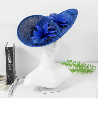 Dla kobiet Oversize Faux Feather Sinamay Kentucky Derby Hatinators Z Opaska na głowę